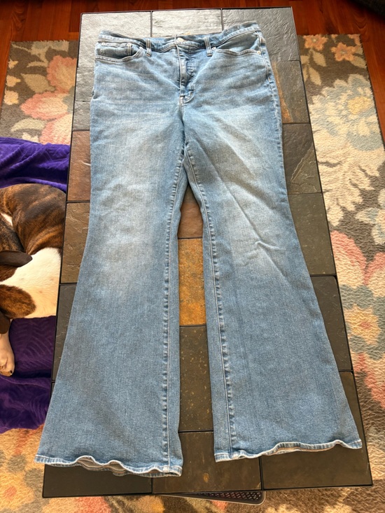 Madewell Denim - Madewell Light Blue Flared Jeans with Lettuce Hem